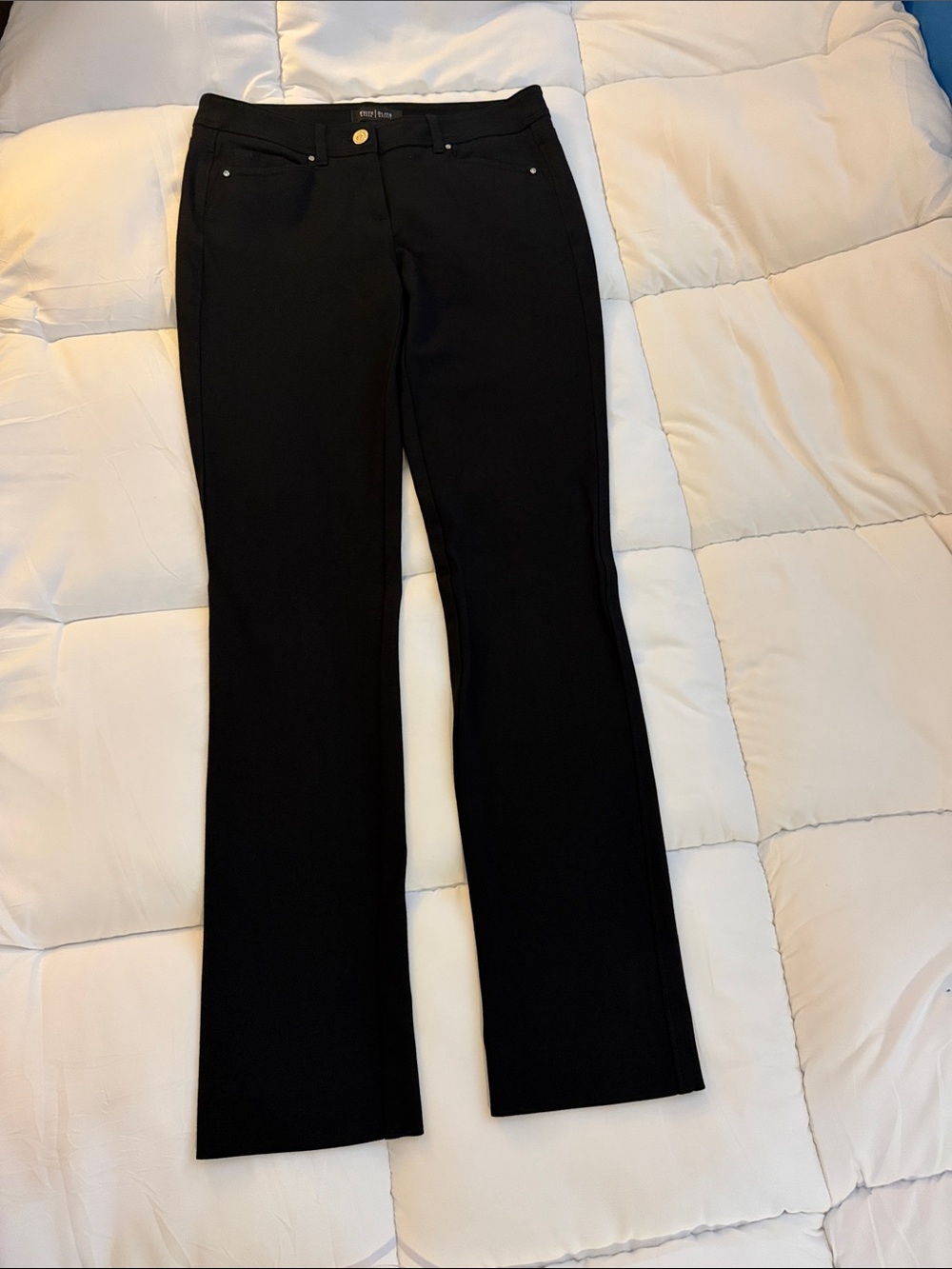 White House Black Market Black Stretch Straight Leg Dress Pants